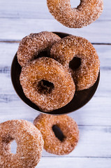 Donuts with sugar and cinnamon