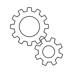 two intersecting gears of vector illustration