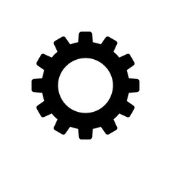 black gear on a white background of vector illustration