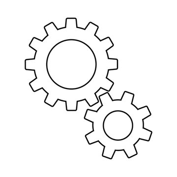 two intersecting gears of vector illustration