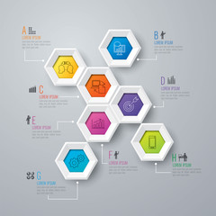 Infographics design vector and business icons with 7 options.