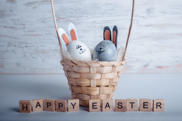 Cute creative eggs looks like bunny