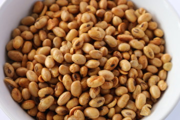  a bowl of spill fried soybean