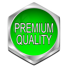Premium Quality button - 3D illustration