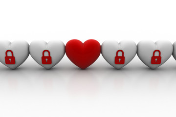 Heart with security sign