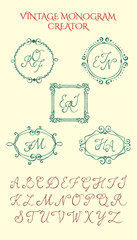 Vintage monogram creator
