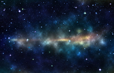 Fototapeta na wymiar Galaxy Background with nebula, stardust and shiny stars
