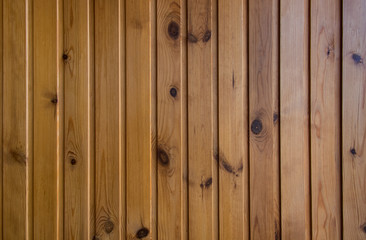 Fototapeta premium Wooden wall paneling lacquered vertically.