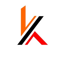 initial letter K black red and orange color logo vector