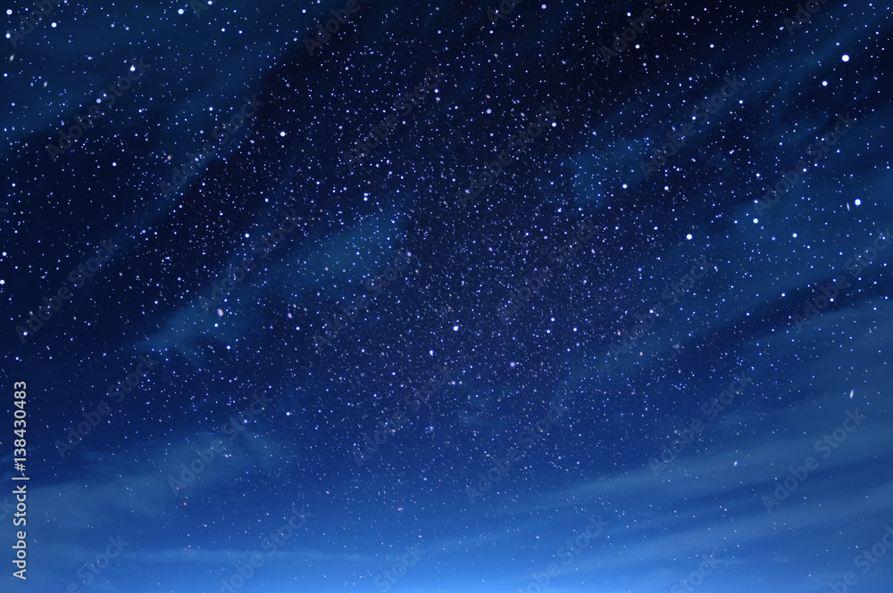Wall mural night sky with clouds fullly with the star