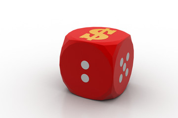 Color cube with dollar sign