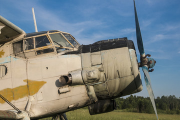 old airplane on the field