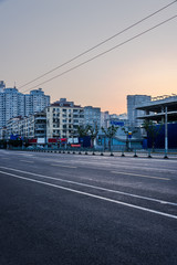 Fototapeta na wymiar urban traffic road with cityscape in modern city of China.