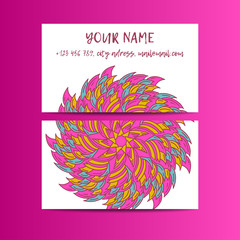 Vintage decorative elements. Business Cards. Ornamental floral.