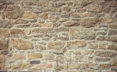 Stickers pour porte Monument historique fond de mur de pierre de granit