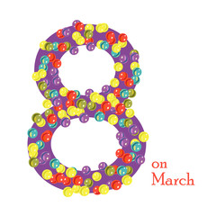 8 March from glass beads