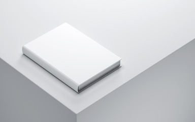 White Blank Book Mockup, 3d rendering