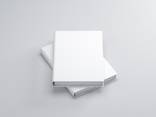 Two white books Mockup with blank cover, 3d rendering