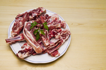 Plate of lamb chops