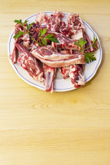 Plate of lamb chops