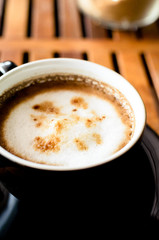 A cup of cappuccino coffee