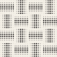 Stylish Minimalistic Halftone Grid. Vector Seamless Black and White Pattern