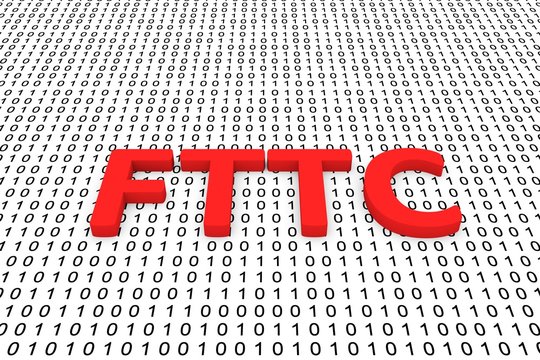 fttc in the form of binary code, 3D illustration
