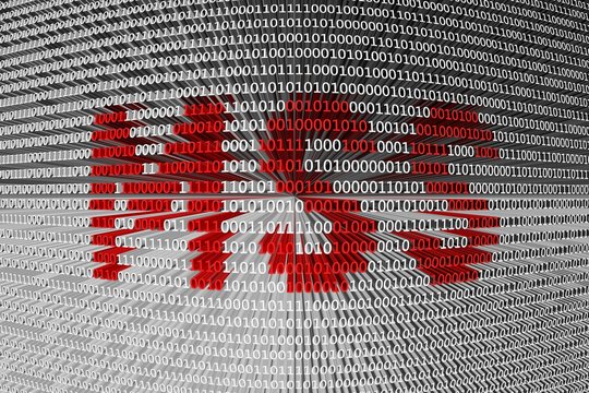 mss in the form of binary code, 3D illustration