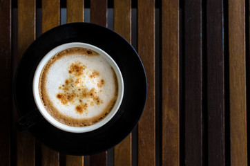 A cup of cappuccino coffee