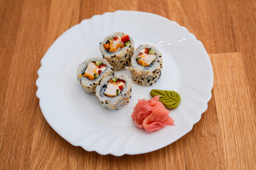 Sushi on white