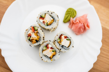 Sushi on white