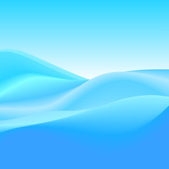 Abstract Background of Blue Waves, Vector Illustration