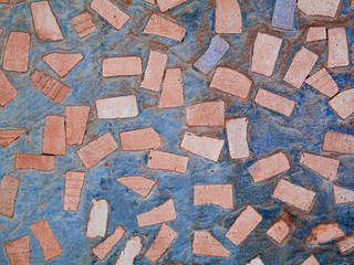 Pieces of ceramic tiles abstract background texture