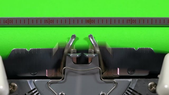  Typewriter with green screen, with carriage return at end.