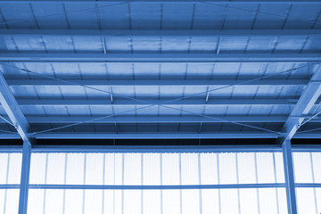 Industry ceiling in cyanotype picture style