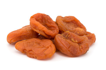 dried apricots heap against white