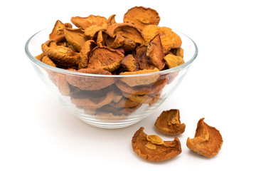 Dried Fruits, dried apples in a plate