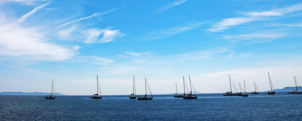 Fototapeta premium sailboats on the horizon