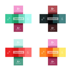 Square and stripes geometric infographic templates
