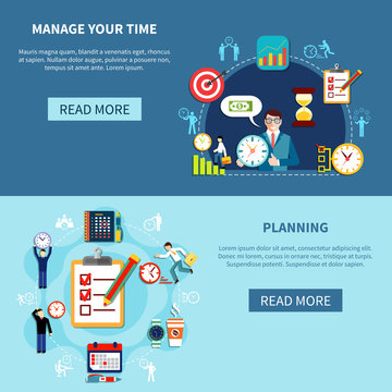 Time Management Banners Set