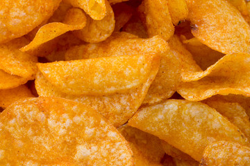 Potato chips on the papric. Eco food.