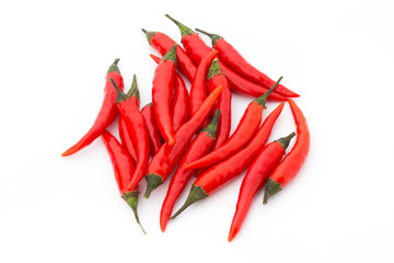 Chili pepper on the white background.