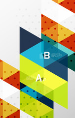 Obraz premium Color transparent trianlge tiles with infographic elements