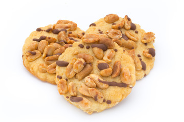 Cookies nuts on the  isolated on white background.