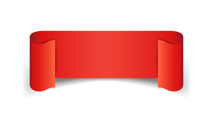 Empty ribbon vector icon. Blank sticker label on white background.