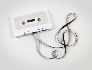 Audio cassette tape with clef
