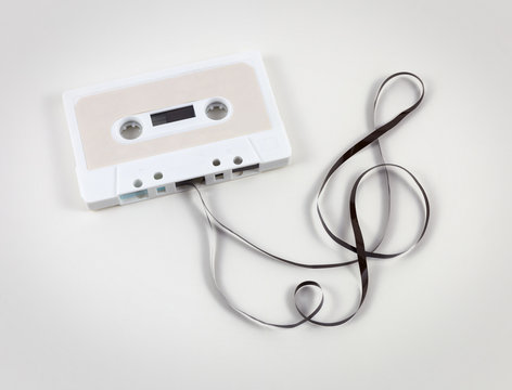 Audio cassette tape with clef