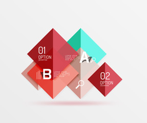 Modern flying square infographic