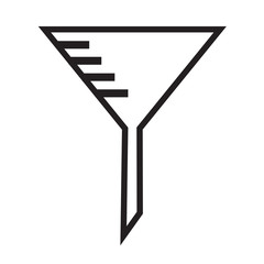 Funnel icon vector isolated in white background.
