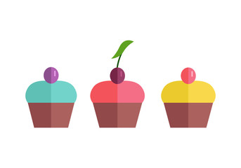 Pretty Cakes Vector Illustration.